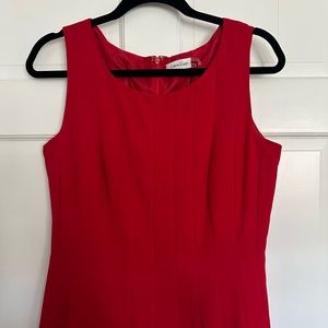 Holiday Red Fit And Flare Dress Calvin Klein Size 10 NWT Never Worn